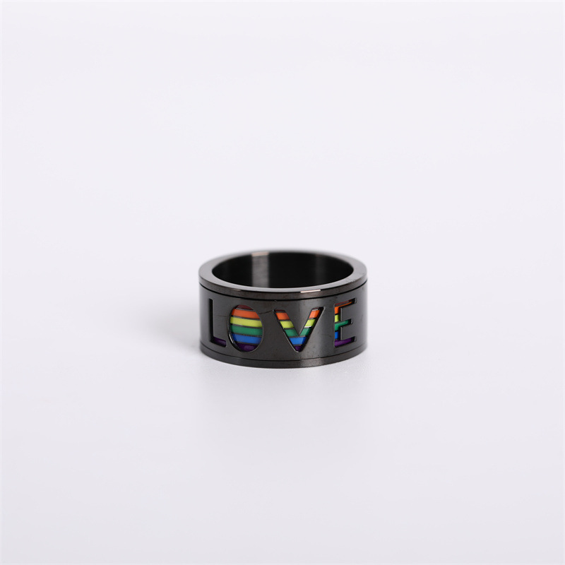 El Amor Es Amor Anillo Arcoíris Rueda Universal Giratoria  Venta Caliente Nuevo Anillo De Orgullo Lgbt display picture 1