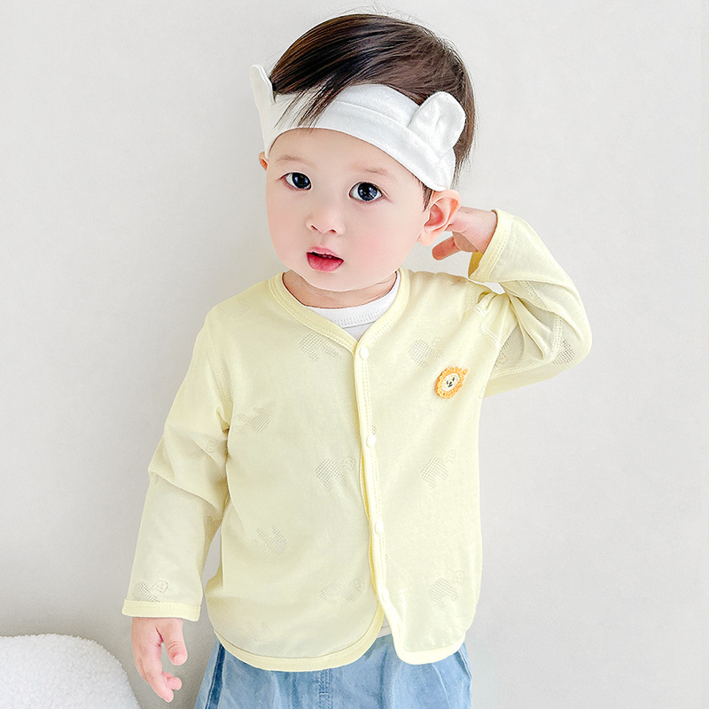 Ropa de protección solar para bebés, chaqueta de punto delgada para niños de verano, niños y niñas, ropa de verano, chaqueta con aire acondicionado, ropa de bebé image 11