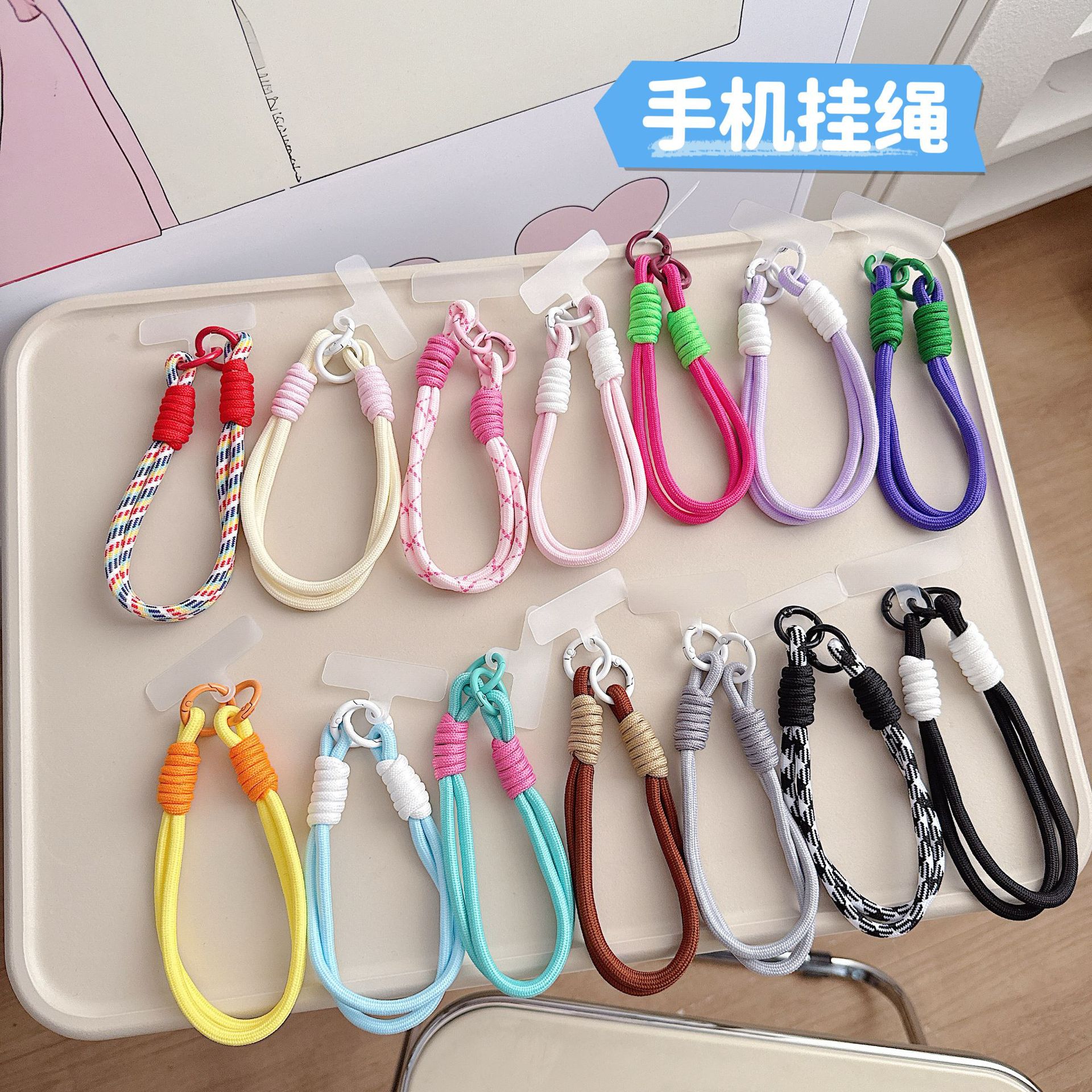 Boutique hecho a mano de alta gama para teléfono móvil cadena para colgar mujer estilo ins ligero lujo doble color muñeca cadena para teléfono móvil de moda/cuerda corta