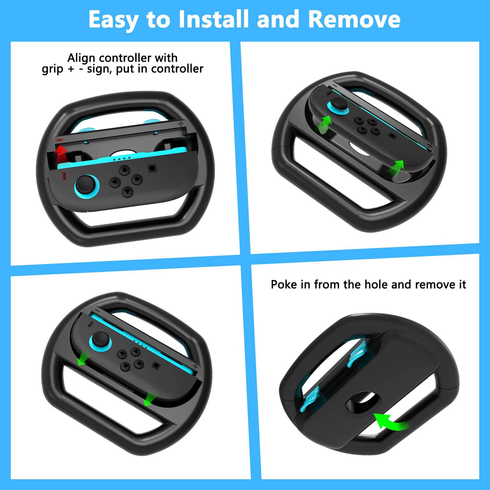 Compatible handle, racing car, steering wheel with accessories