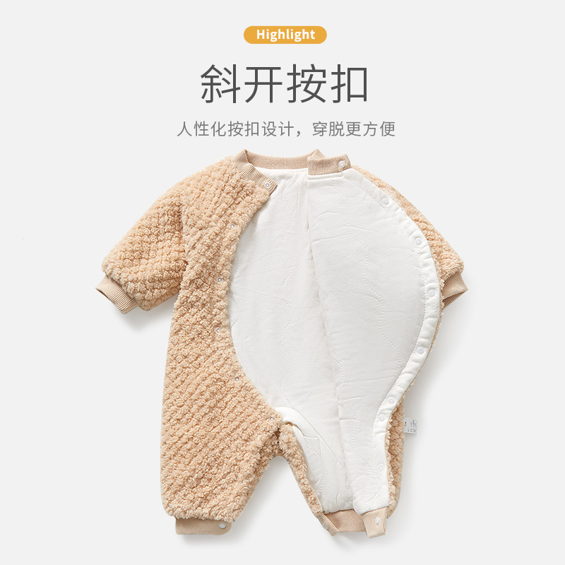 Mono del bebé otoño y el invierno recién nacido de los hombres y las mujeres delgadas acolchado ropa invierno cálido traje mameluco ropa bebé
