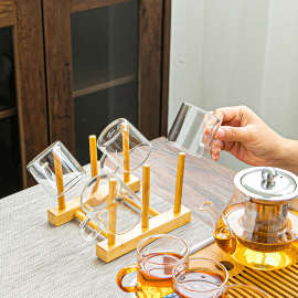 耐热玻璃功夫茶具套装家用泡茶器透明茶杯带把红茶花茶壶办公茶任