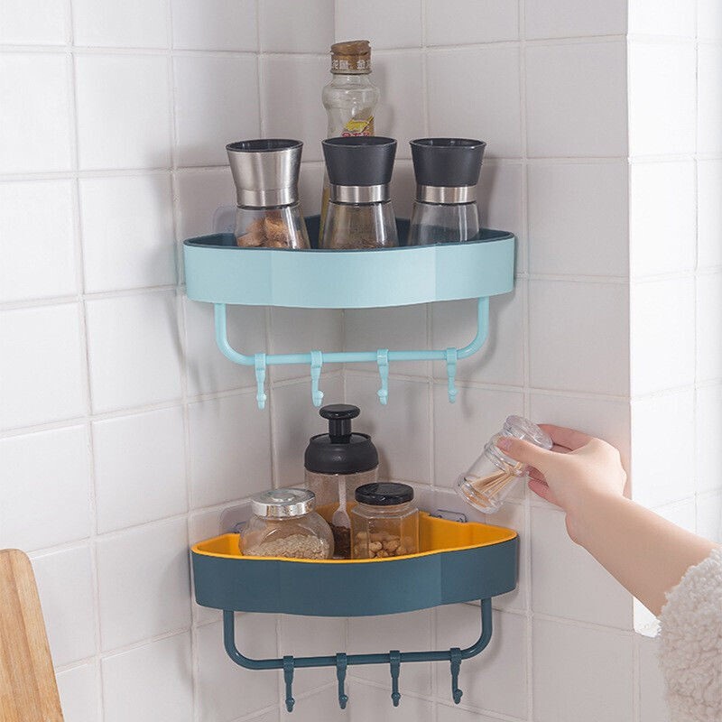 Bathroom Wall Hanging Corner Rack Toilet Punch-free Washstand Wall Hanging Storage Rack Kitchen Storage Artifact