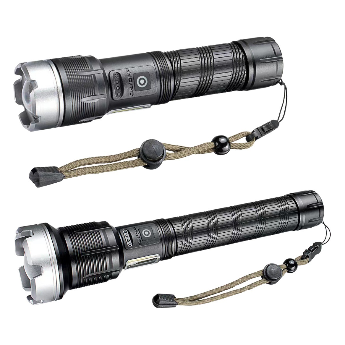 Transfronterizo nuevo zoom remoto XHPP70/P90 antorcha de luz fuerte con luz lateral COB LED linterna recargable al aire libre