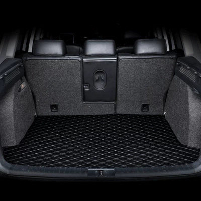 Trunk Mat: Specific Car Models, High-Edge Flat - tile-black-black-line-small-package-delivery-24-hours-fast-delivery