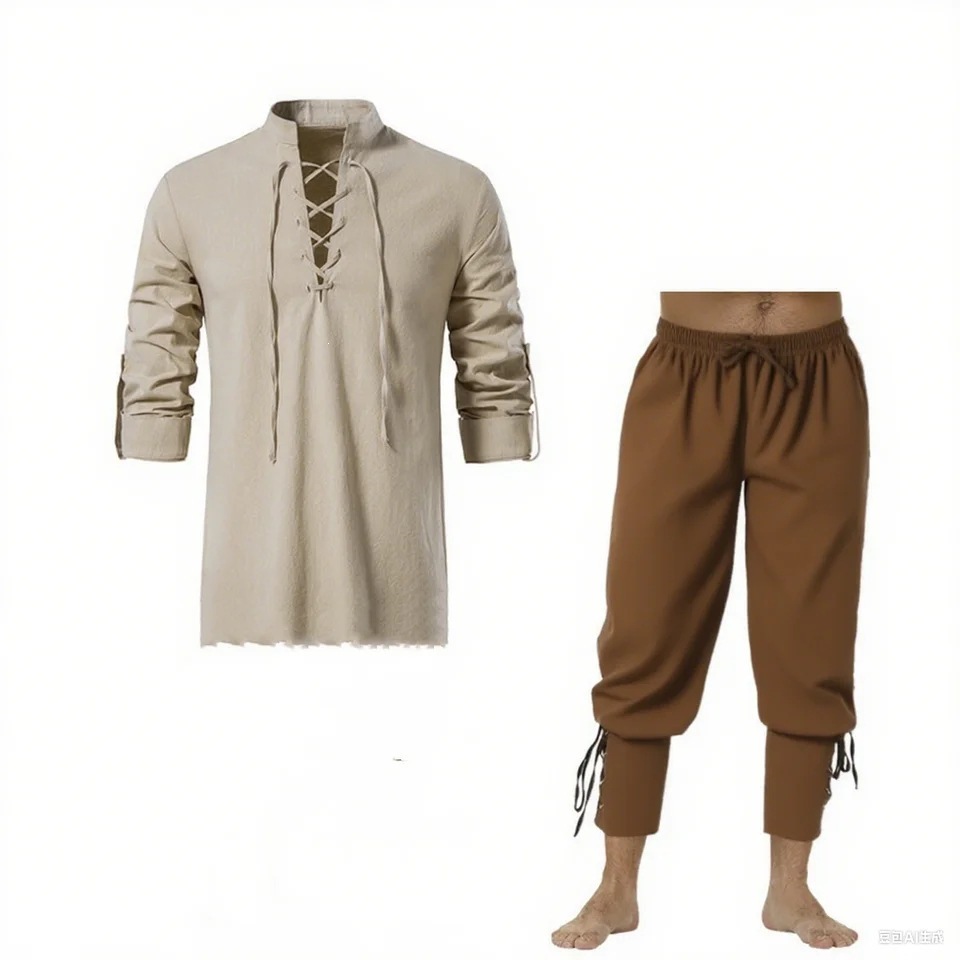 2026 Retro Medieval Renaissance Cosplay Costume Set Pirate Viking Halloween Casual