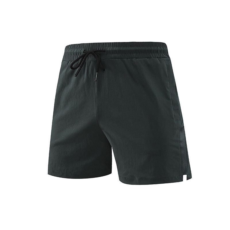 Pantalones cortos para correr de secado rápido de color sólido, pantalones cortos deportivos de maratón de entrenamiento, pantalones de baloncesto de tres puntos casuales de fitness delgados y transpirables para hombres