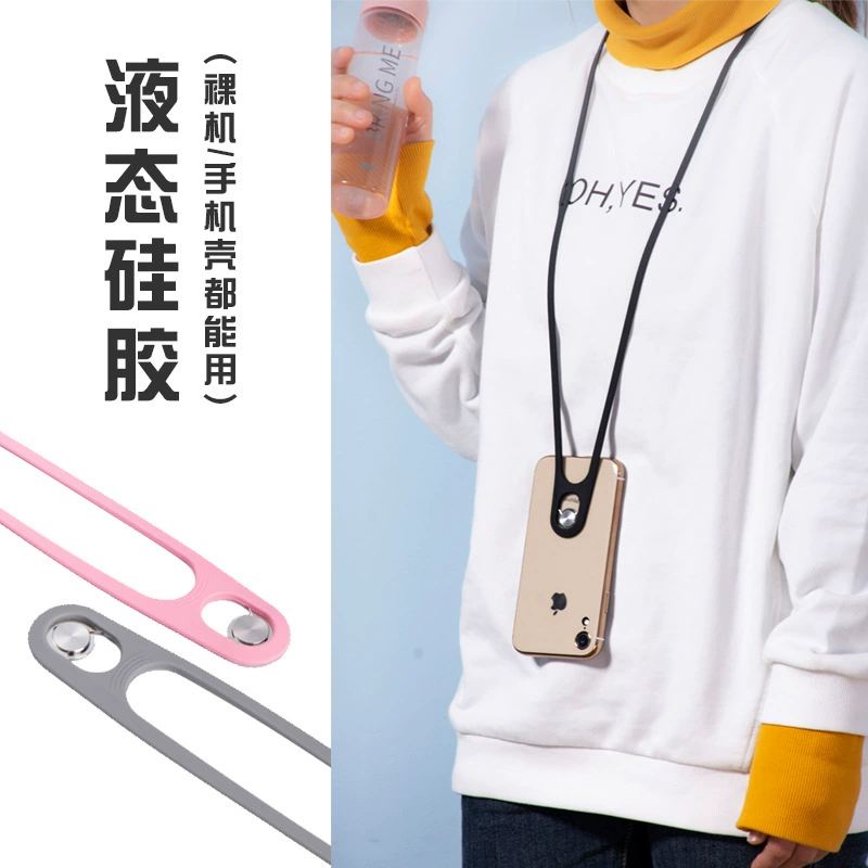 Высокоэластичный силиконовый ремешок Ремешок для мобильного телефона Шея веревка Клейкий очиститель воздуха Подвесная веревка Монитор здоровья Веревка с защитой от потери