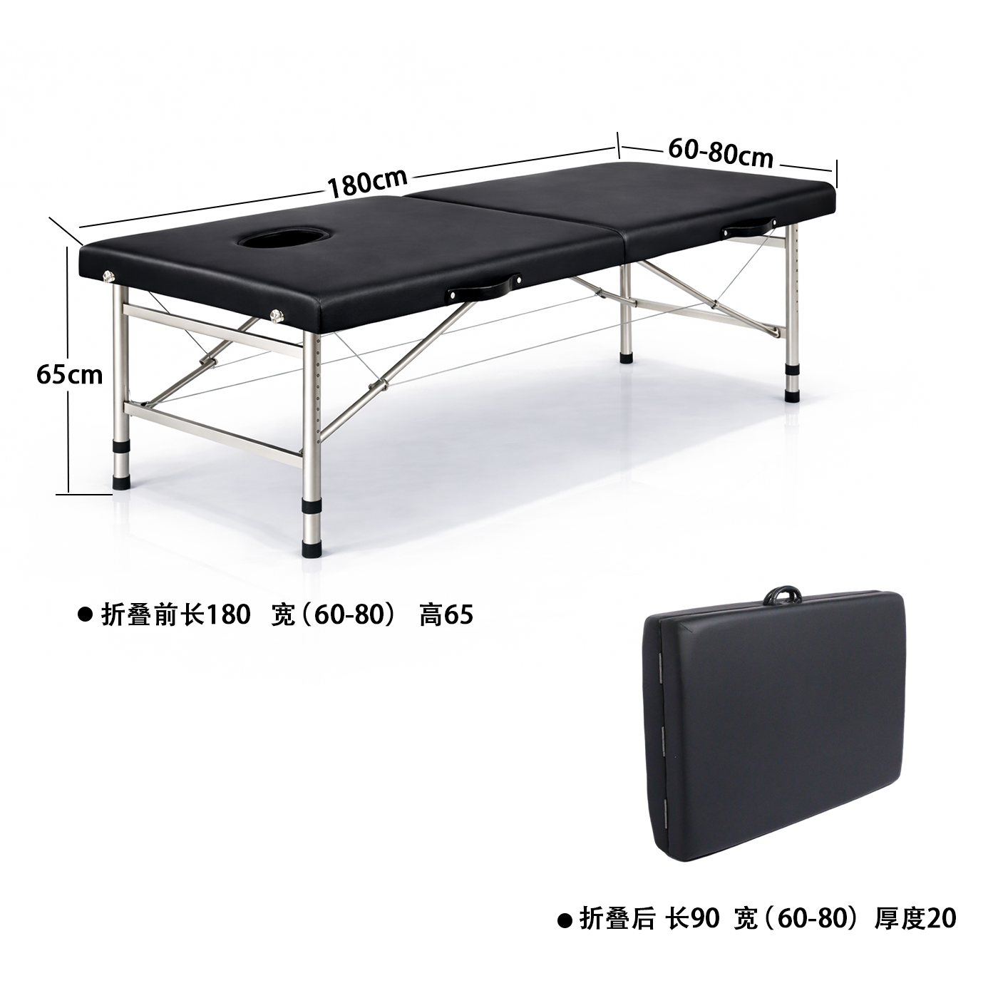 Cama de masaje plegable, cama de belleza, cama portátil, cama de fisioterapia, cama de moxibustión reforzada salón de salud image 4