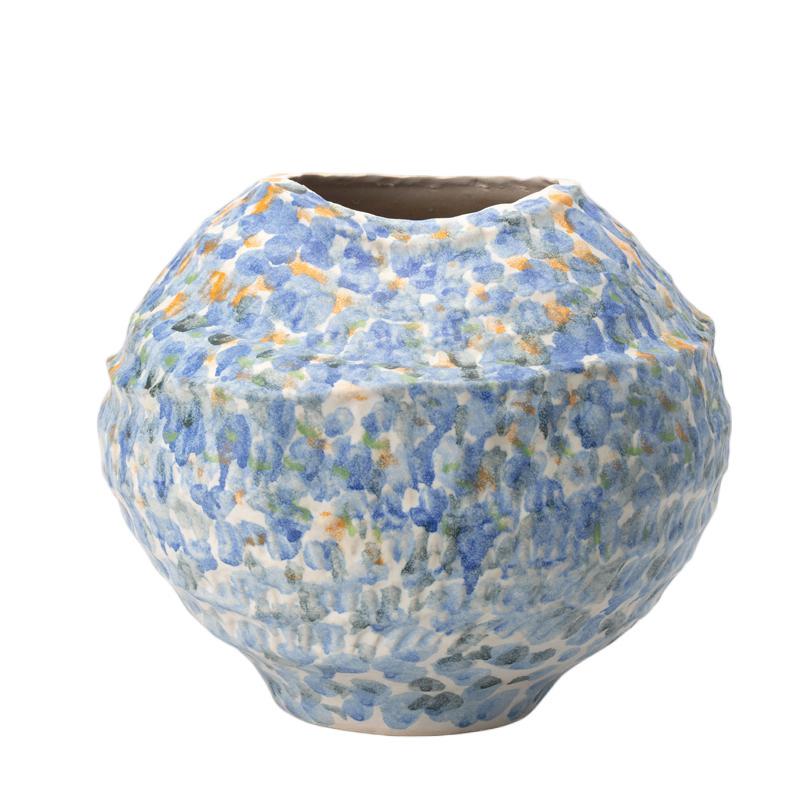 景徳鎮フランス中世法螺貝型手作りセラミック花瓶モデルルーム陶器ポット手描きビッグベリーフラワーアレンジメント装飾品|undefined