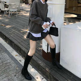 秋装女2025年新款小个子显高学院风卫衣女神范百褶裙子套装1806