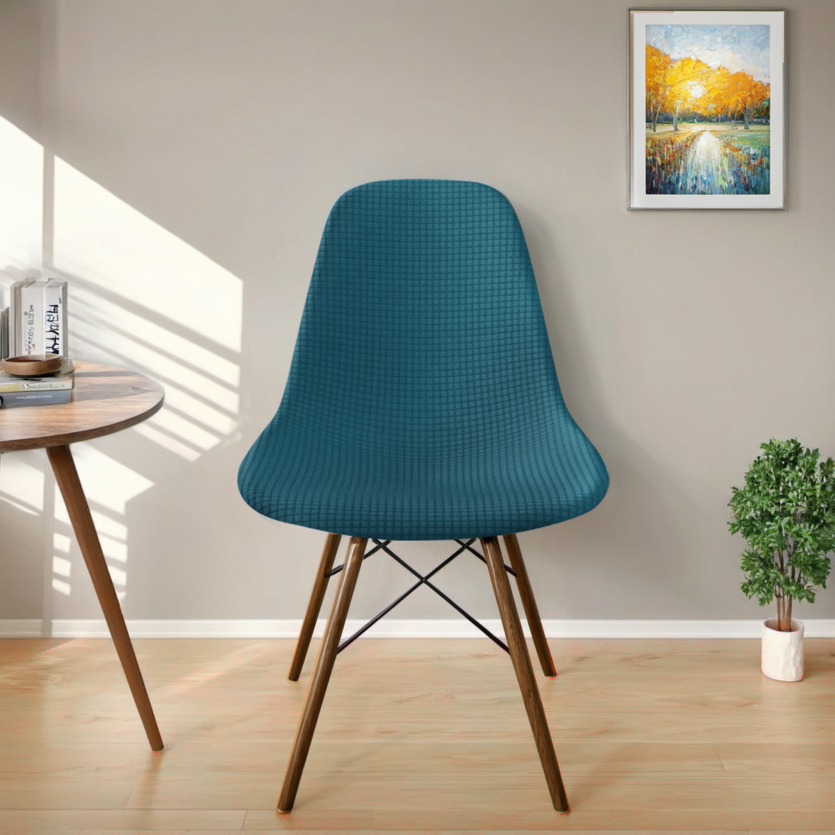 Nuevo transfronterizo elástico agitado veludo concha cubierta de silla IMS cubierta de silla de color sólido universal cubierta de taburete en stock