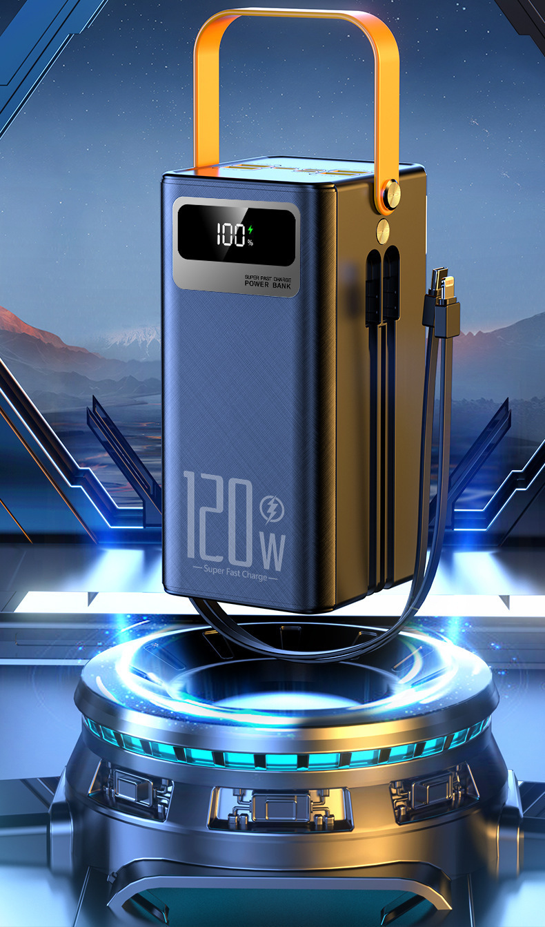 Çapraz Sınır 200000mAh Hızlı Şarj Yüksek Kapasiteli Dahili Kablolu Power Bank 50000/160000 Açık Hava Kamp Yayın Yurtiçi