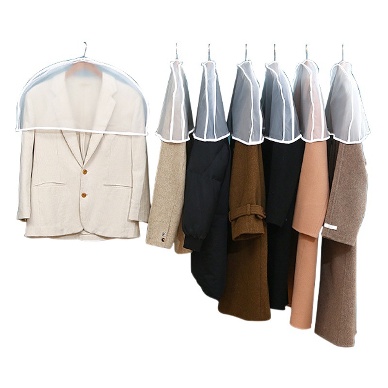 Ropa cubierta de polvo hogar PEVA ropa transparente colgando bolsa abrigo cubierta de polvo traje ropa medio cuerpo cubierta de polvo