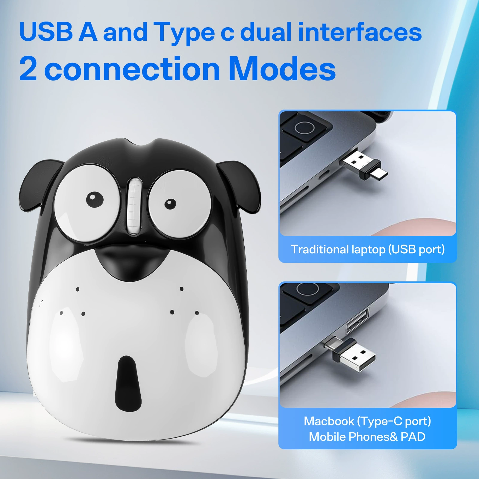 [USB/Type C 无线鼠标 兼容 PC、笔记本、MacBook]