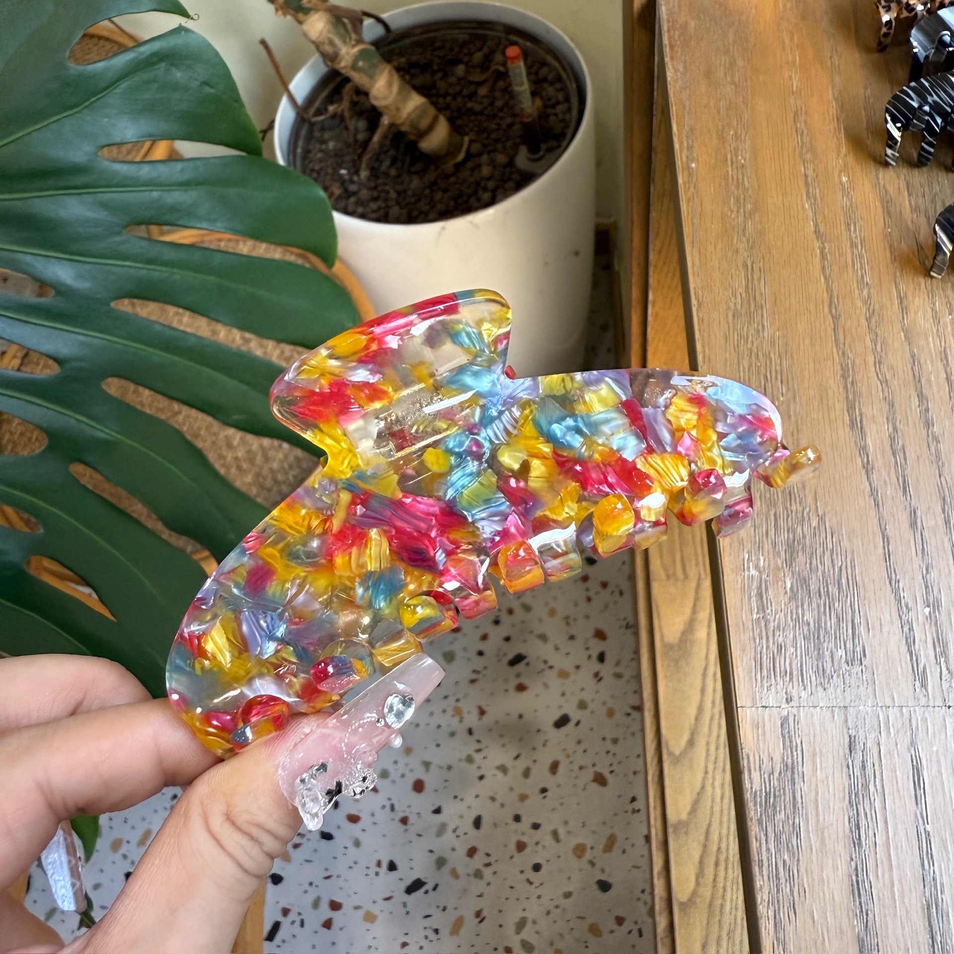 클리어 - 핑크 블루 오일 페인트 (약 10.5cm)