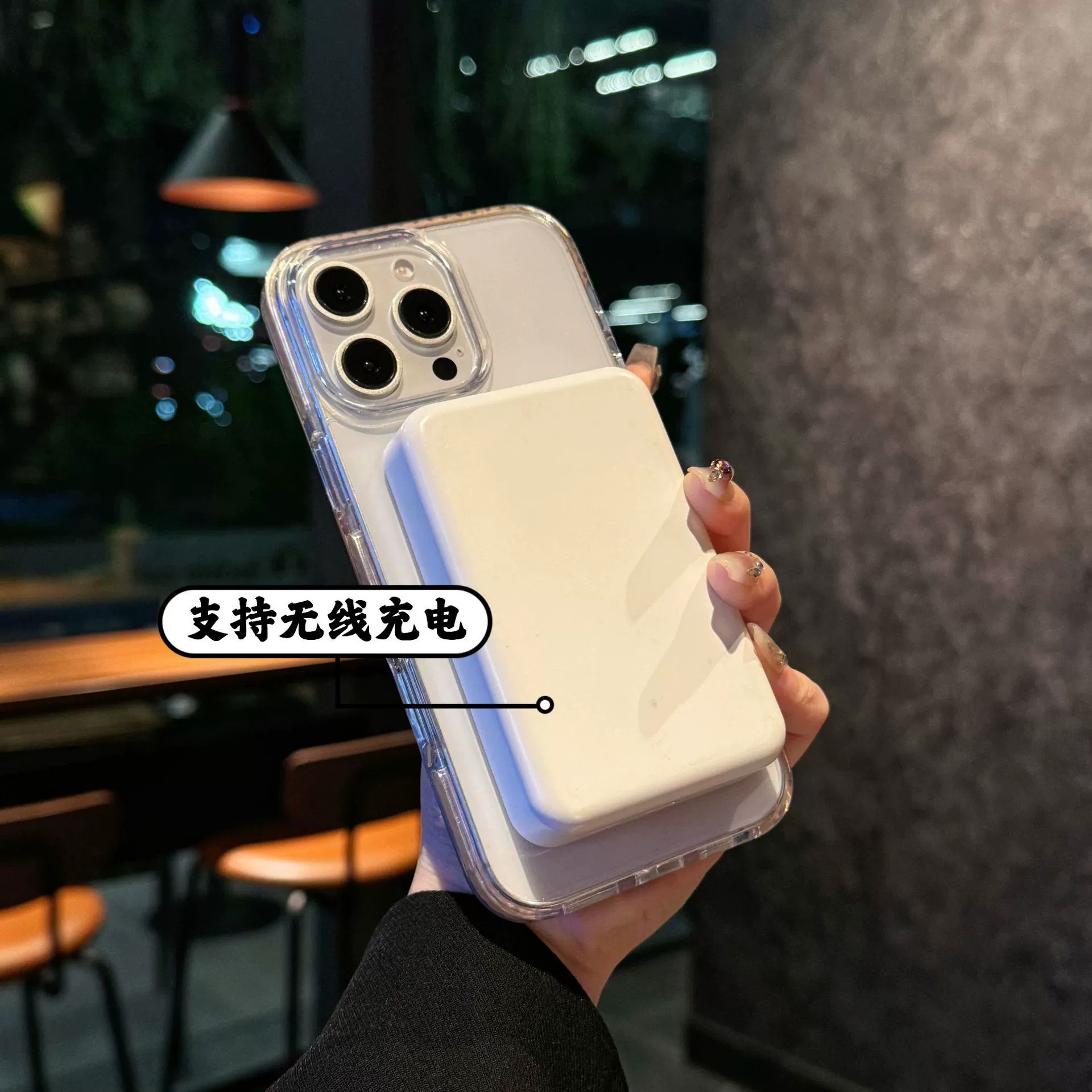 Funda magnética con brillo de cristal de alta transparencia, adecuada para iPhone 17 PRO MAX, iPhone 14, iPhone 15, marco anticaída con bloques de color.