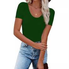 Women's Long Sleeve Shirts Scoop Neck Ribbed Knit Tops