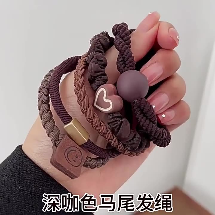 Cordilla de goma de mujer simple cuerdas de cabello de cola de caballo alta cuerda de cabello temperamental alta elasticidad y durabilidad 2024 nuevo toque de cabello