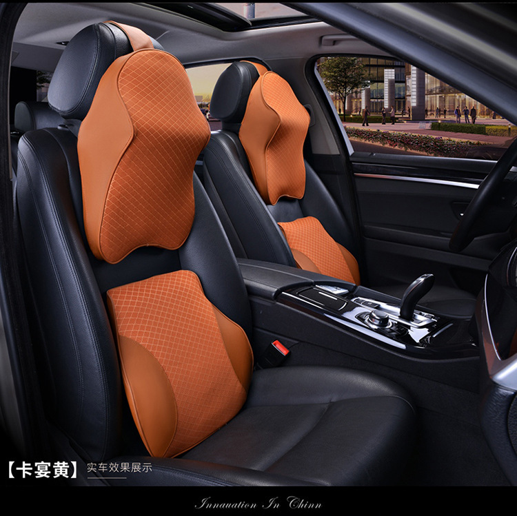 Cross-border direct selling car headrest neck pillow pillow car pillow car cervical pillow memory cotton waist cushion