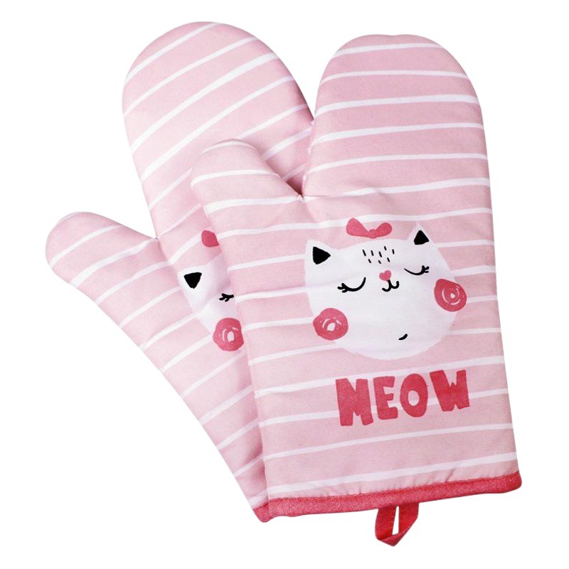 Guantes de dibujos animados para hornear de alta temperatura resistente al calor horno microondas anti-scald guantes de aislamiento térmico fábrica al por mayor