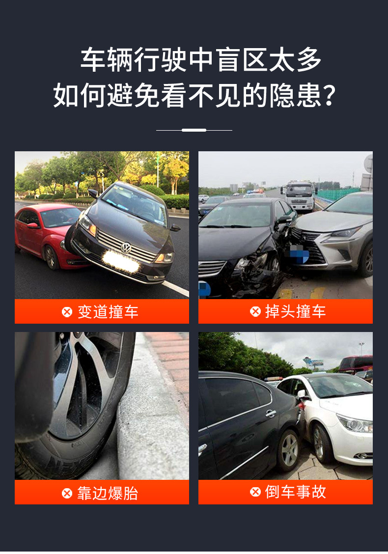 Car Rearview Mirror Small Round Mirror Blind Spot Mirror Edgeless Ultra-Clear Adjustable High-Definition Auxiliary Mirror for Car Rear View