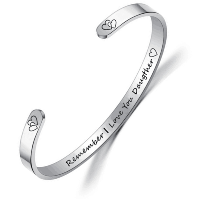 European and American Cross-Border Stainless Steel Bracelet Graduation Season Compass Graduation Cap Family Gift Inspirational Phrase Engraved Bracelet