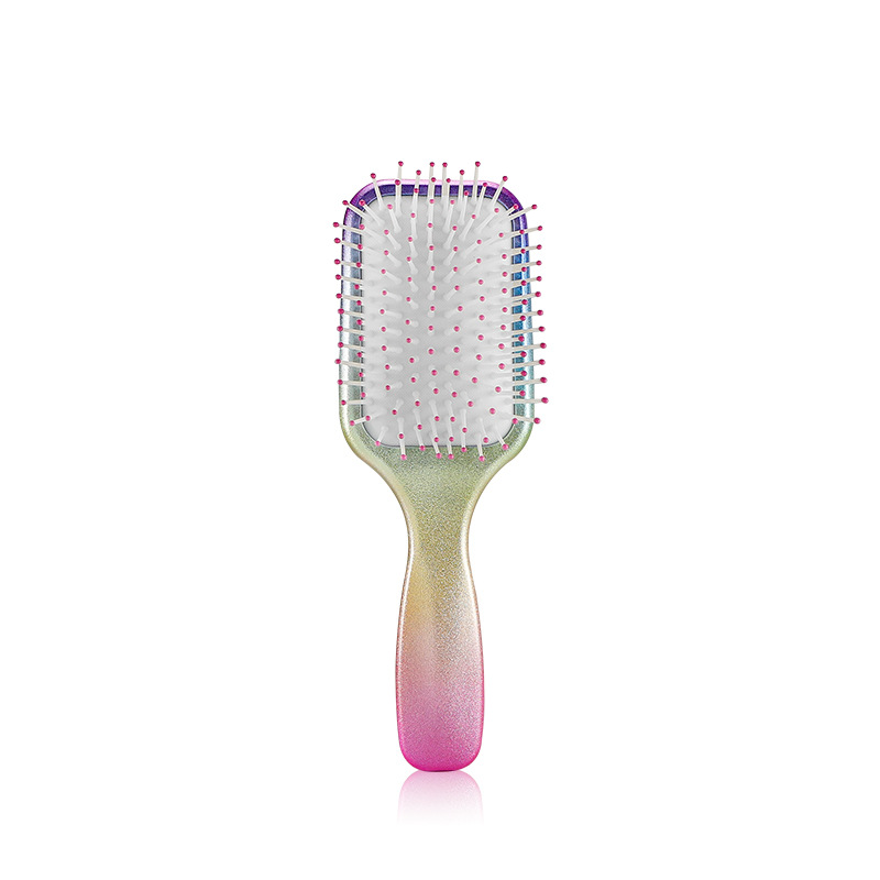 LUOTTSRainbow Gradient Color Air Cushion Comb Nylon Tooth Large Curved Comb Hair Care Hair Smoothing Air Bag Comb Hair Styling Comb