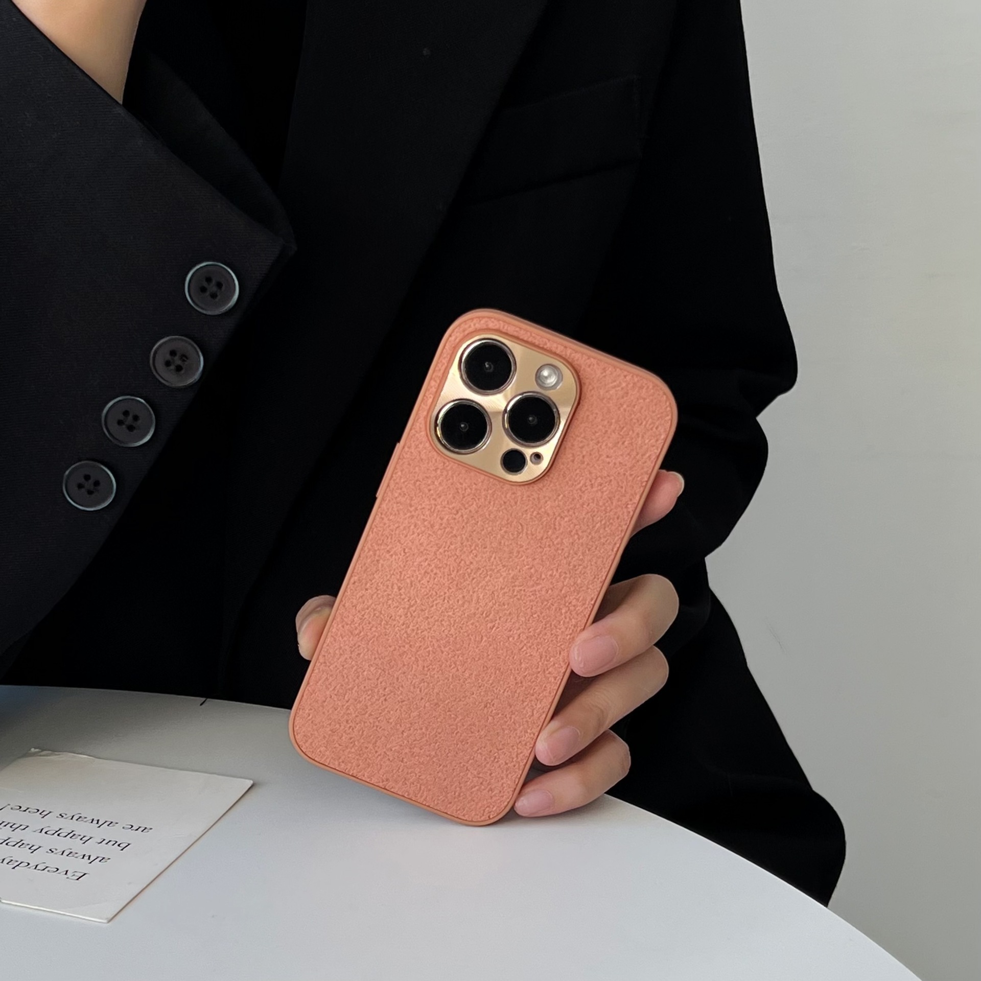 Otoño e invierno color sólido patrón de pozo de luna para Apple 16ProMax funda para teléfono móvil iphone14 simple 15 hombres y mujeres 13 todo incluido