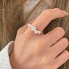 Tide, adjustable ring, simple and elegant design, 2024 years, on index finger, Japanese and Korean