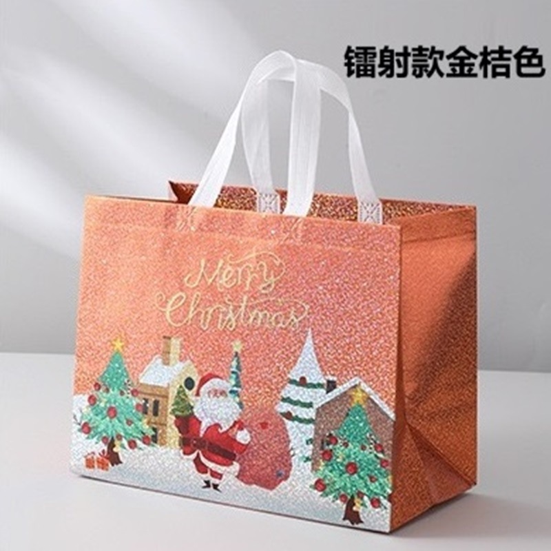 Linhai spot bolsa de regalo de Navidad láser de Santa Claus bolsa no tejida bolsa de película de Navidad bolsa de regalo de fiesta