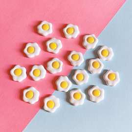 荷包蛋鸡蛋黄树脂配件食玩diy配饰亮油手机壳头饰贴片材料头饰品