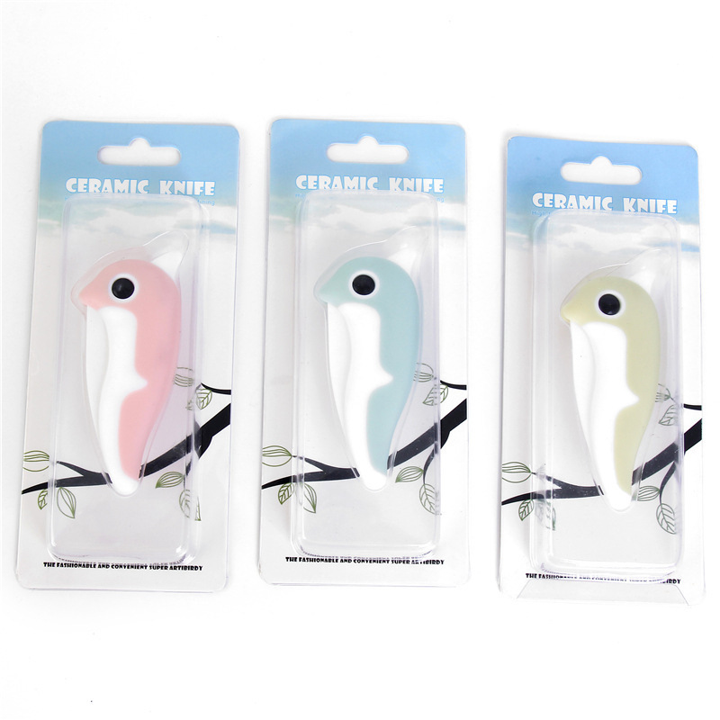 Cuchillo de cerámica de ardilla creativo y encantador cuchillo de frutas plegables mini cuchillo afilado portátil cuchillo de frutas