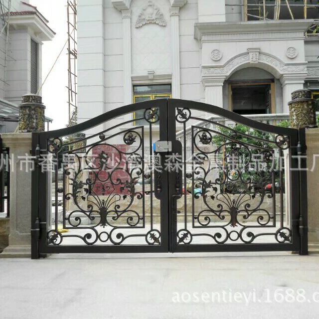 Guangdong factory design European style villa wrought iron gate courtyard wall wrought iron gate courtyard Electric Iron Gate Guangdong factory design European style villa wrought iron gate courtyard wall wrought iron gate courtyard Electric Iron Gate