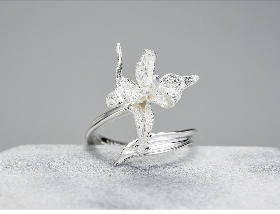 Elegant, Glam, Pastoral Style 1 Piece 925 Sterling Silver Bag Flower Long-Lasting Plated 18K Gold Plated Silver Plated Adjustable Ring Open Ring Rings