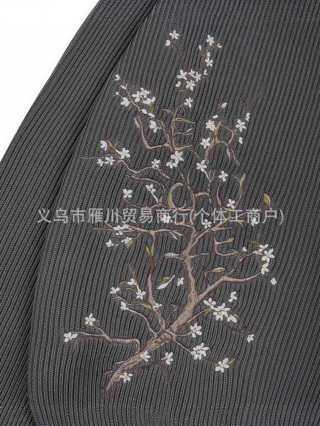 Otoño y invierno transfronterizos derschutze flores bordadas suéter retro suelta hombre y mujer jersey de punto casual