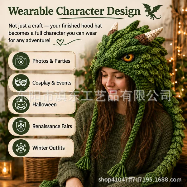 New cross-border practical and portable novelty Hood Hat DIY Crochet Kit DIY handmade knitted hat