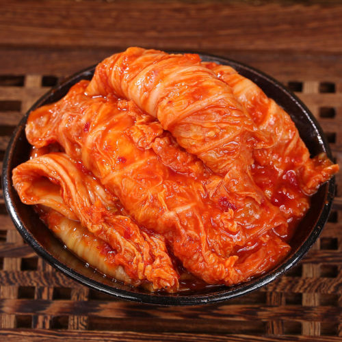 Spicy Korean-style Kimchi, Salted Pickles, Korean-Style Fermented Cabbage, Rice-Enhancing Appetizer, Sliced Pickled Vegetables, 500g Pack