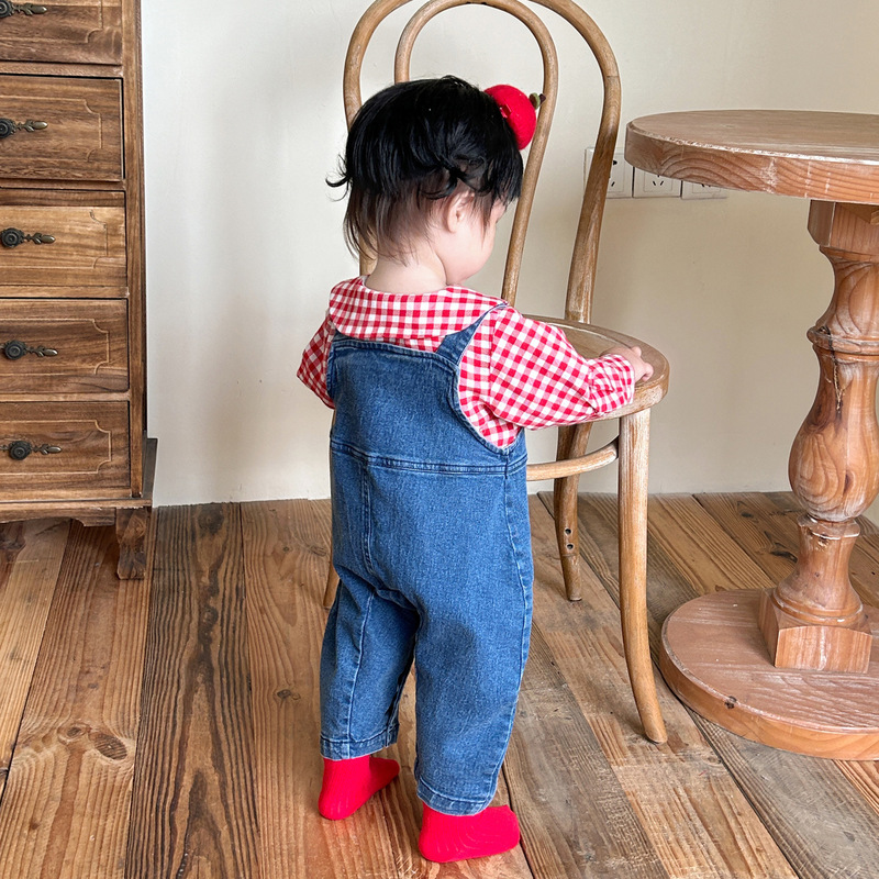 女宝宝衣服秋装牛仔背带裤套装幼童春秋季洋气两件套源头厂家批发|undefined