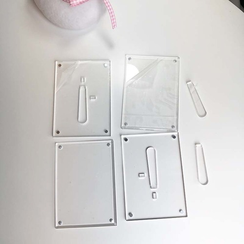 Cross-border 3-inch acrylic photo display stand with transparent laser 3-inch photo small card frame strong magnet