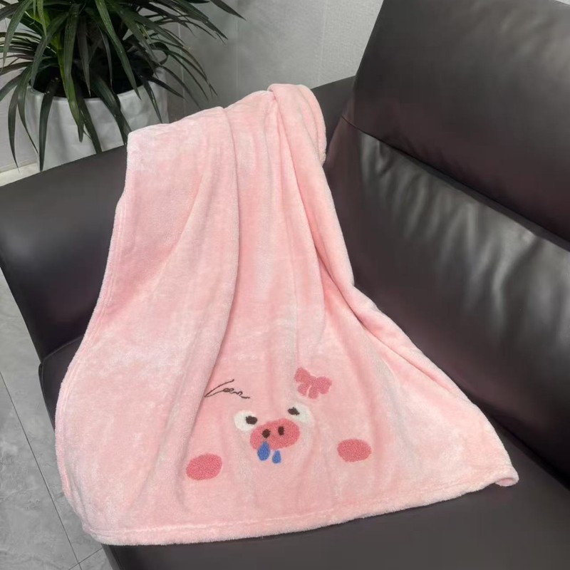发财猪可穿浴裙干发帽吸水加厚珊瑚绒浴巾毛巾浴衣成人卡通猪公主|undefined