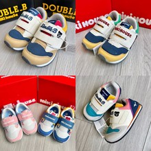 日单外贸童鞋miki鞋元经典合作款宽魔术贴运动鞋透气网布防滑跑鞋