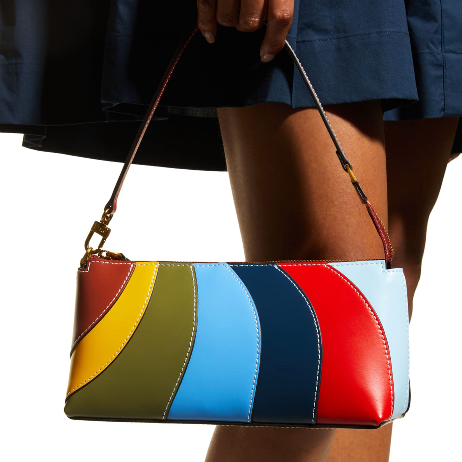 Einzelne Umhängetasche, Neue Europäische Und Amerikanische Retro-Kontrastfarbnähte Bonbonfarbene Unterarmtasche Für Damen Einzelne Umhängetasche Handtasche Umhängetasche_voghion.com