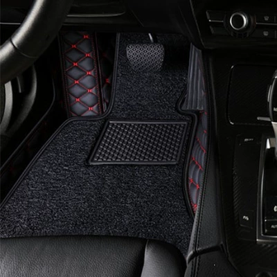 the driver's side, 320Li, 325Li, 525Li, Ayaqaltılar (Kovriklər) - drivers-side-double-layer-black-with-red-stitching-black-silk-loop