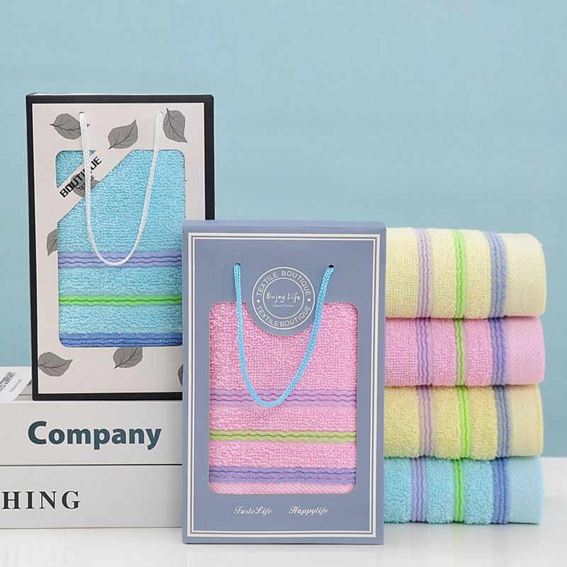 Wholesale cotton towel gift box home daily absorbent thick face towel opening advertising activities gift towel