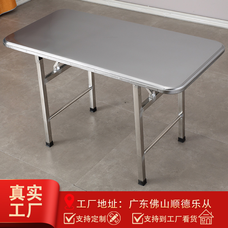 Stainless steel rectangular foldable tables to eat home users with…