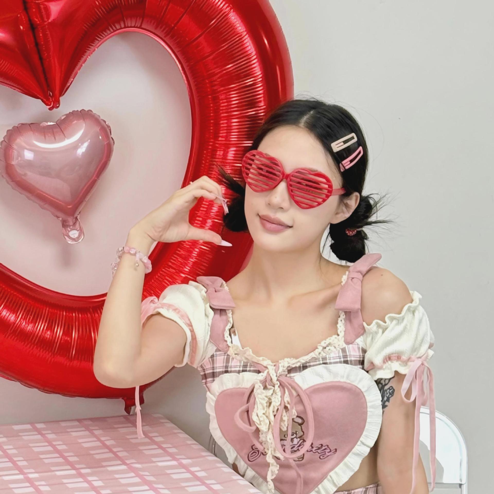 Gafas Decorativas de Corazón para San Valentín de Plástico ABS para Fiestas y Celebraciones