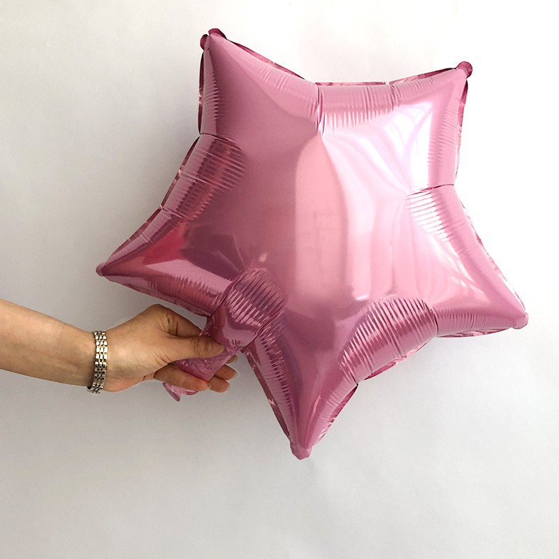 Globo de Papel de Aluminio de Estrella de Cinco Puntas de 18 Pulgadas, Color Liso, Decoración para Fiestas de Cumpleaños, Bodas, Eventos, Celebraciones