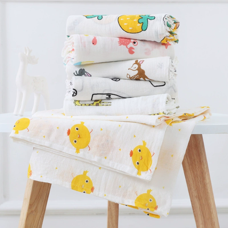 Трансграничная экспортная квадратная пленка для полотенец, многоразмерный подгузник с несколькими узорами, двухслойный маленький квадратный подгузник, 100% хлопок