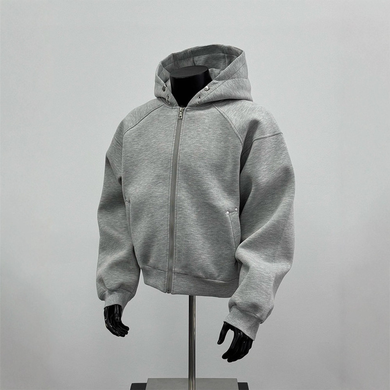 American Boxy Style Cardigan Sweatshirt Men's Autumn and Winter Cleanfit Hooded Jacket Short Silhouette Jacket Hoodie American Boxy Style Cardigan Sweatshirt Men's Autumn and Winter Cleanfit Hooded Jacket Short Silhouette Jacket Hoodie